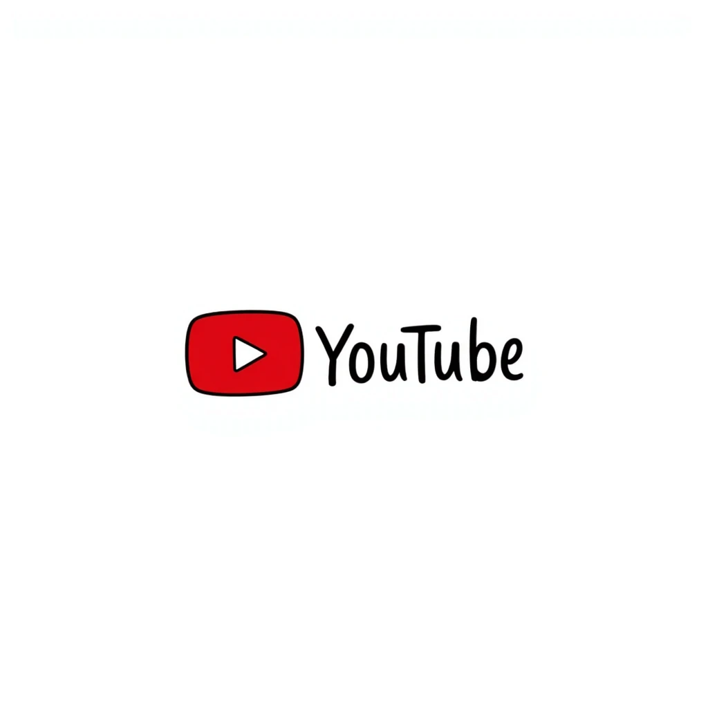 hand-drawn doodle of the YouTube logo emoji
