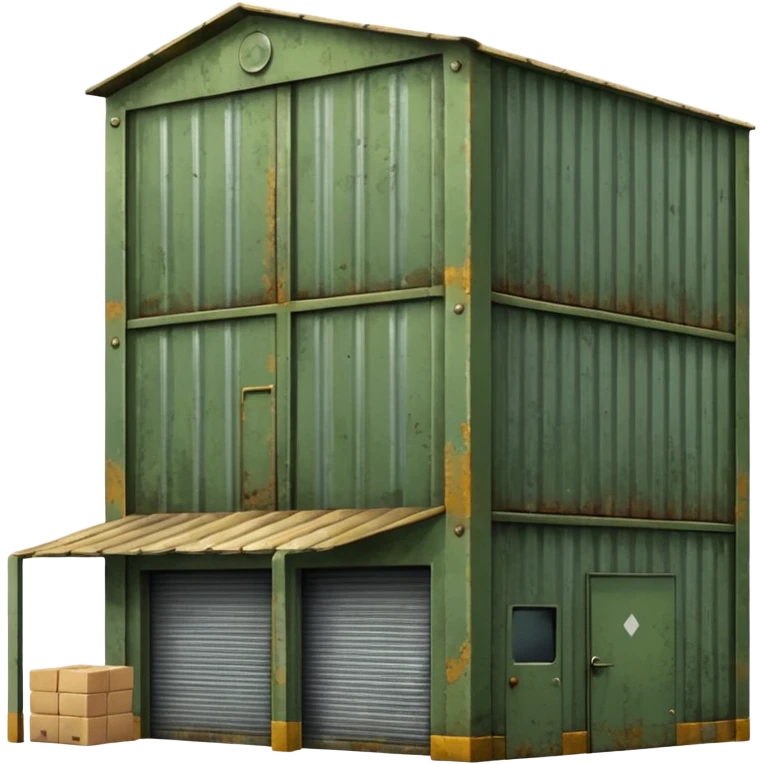 military green warehouse emoji