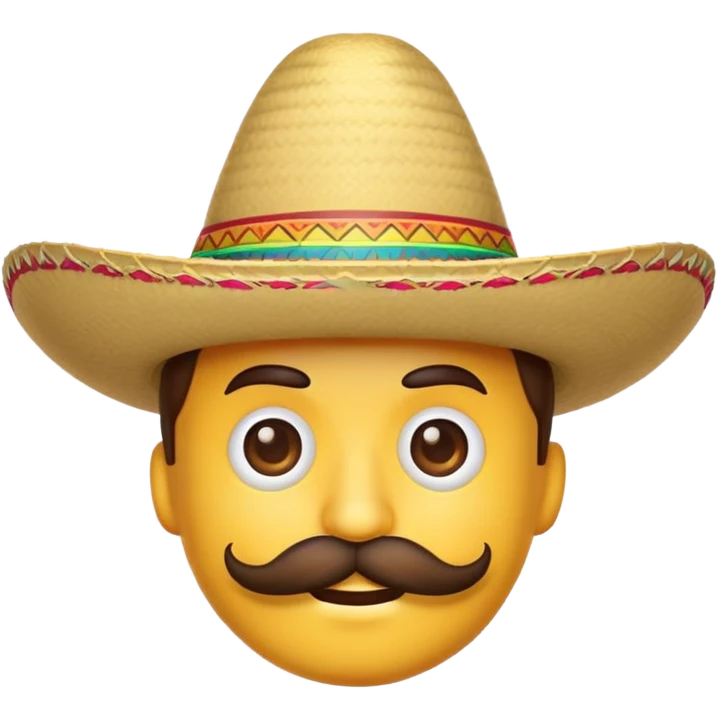 Emoji  con sombrero mexicano y bigote  emoji