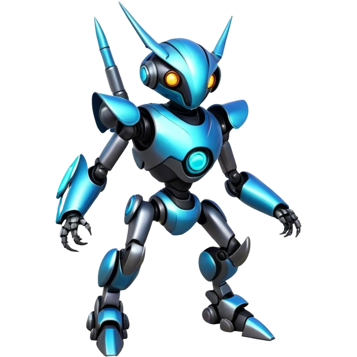 Shiny Epic Edgy Cool Colorful Vibrant Modern Futuristic Robot-Vernid-Protogen-creature-animal, full body  emoji