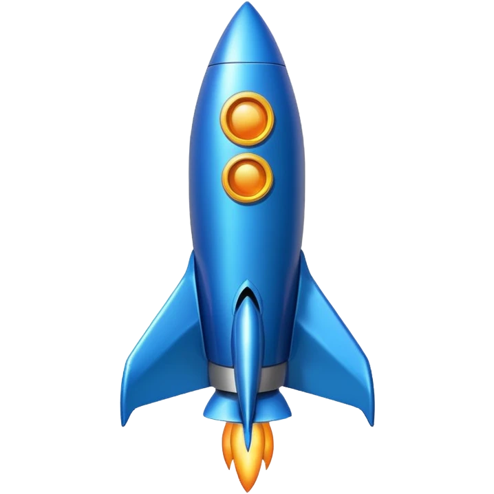 blue rocket ship emoji