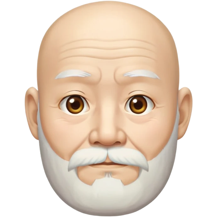 Old japanese man with white beard, bald, who looks very wise emoji