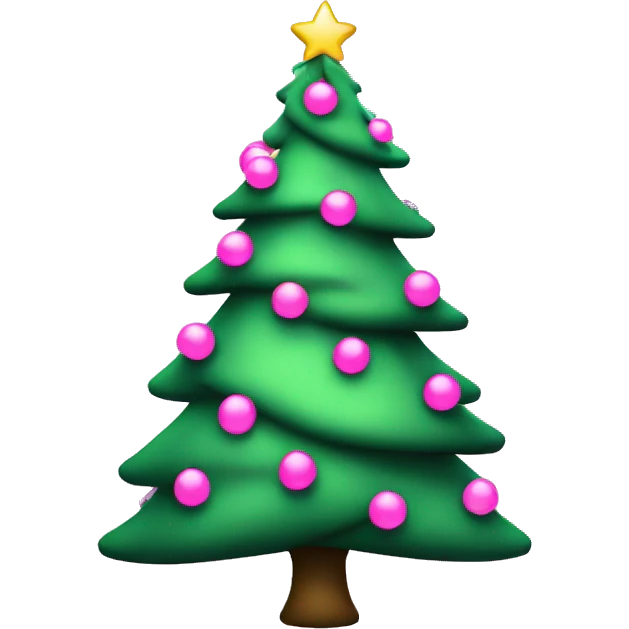 Pink Christmas tree with green lights  emoji
