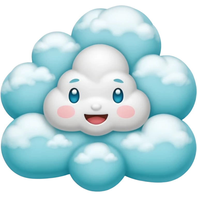 núvem japonesas ciano emoji