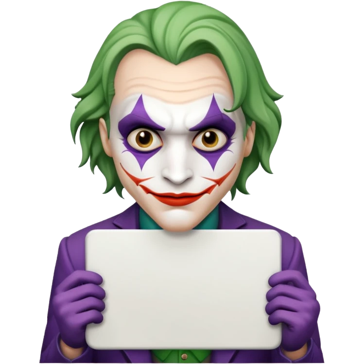 Joker holding a large blank sign emoji
