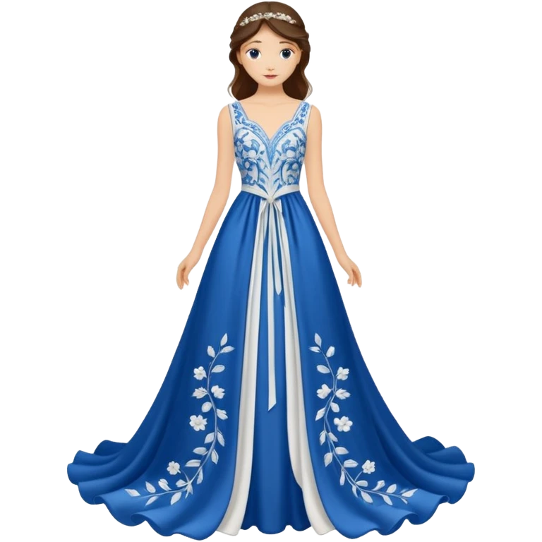 dreamy blue and white gown emoji