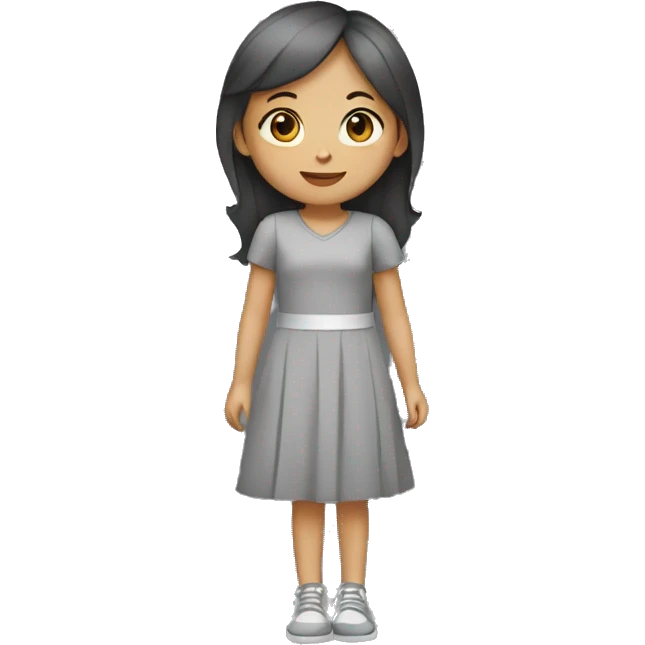 girl in a gray dress with road markings emoji