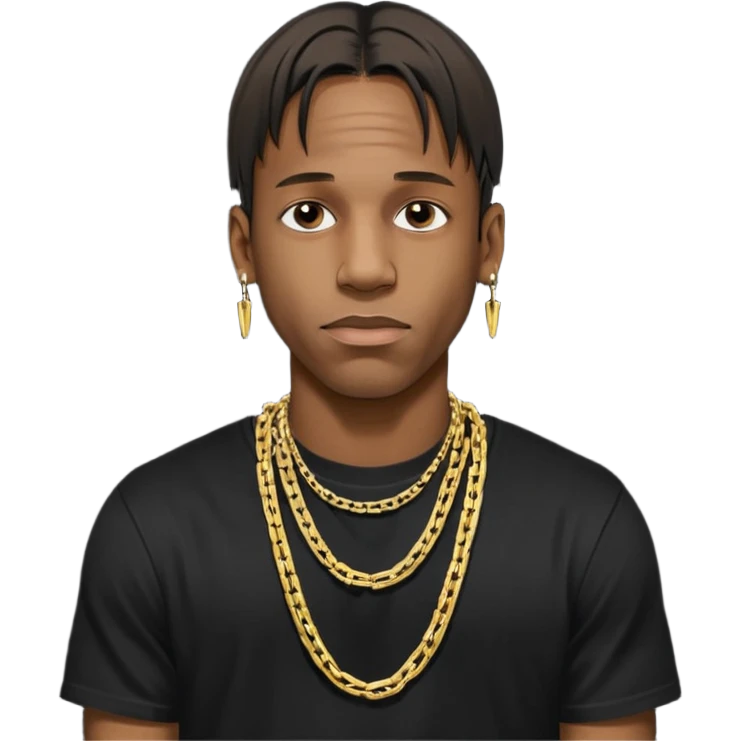 Travis Scott with gold chain necklace  emoji