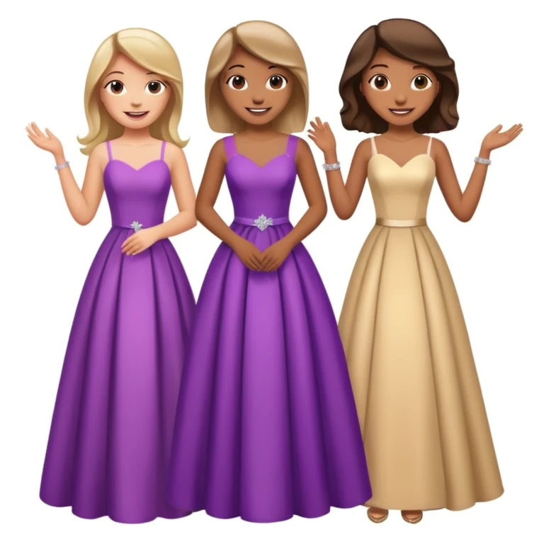 girls in a prom emoji