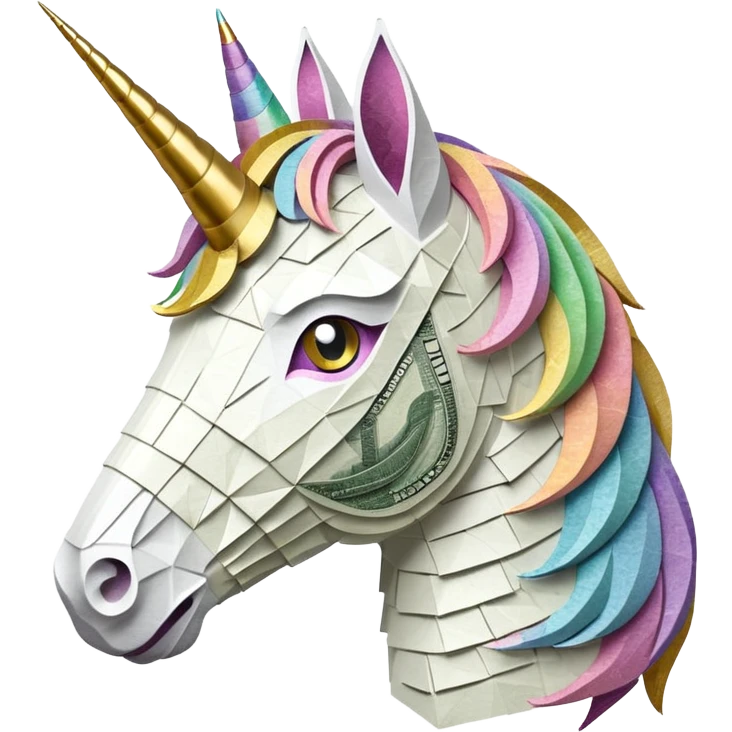 единорог из купюр, no background emoji