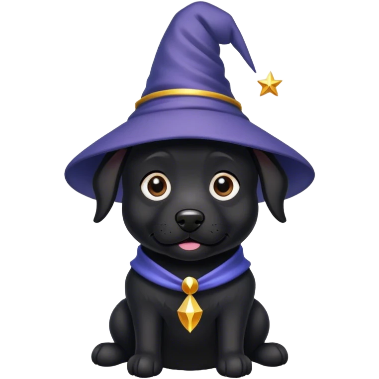 black dog Wizard emoji