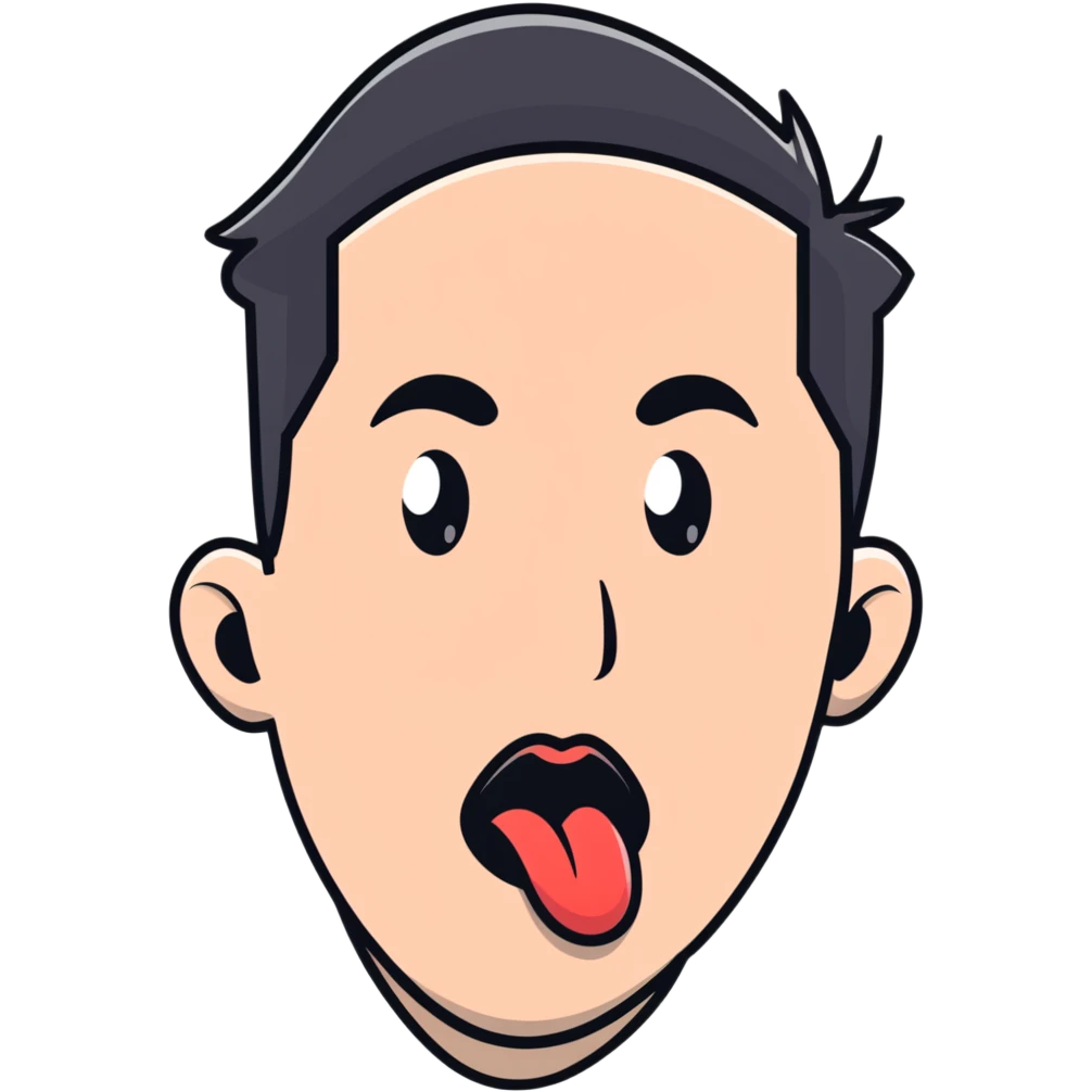 man with tongue out looking sideways emoji