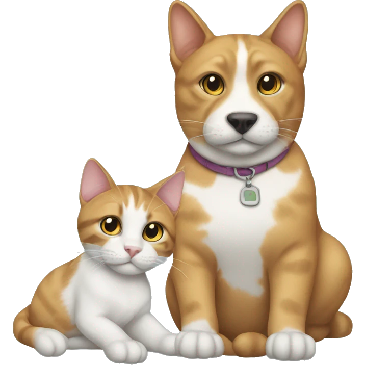 cat hea with a dogt emoji