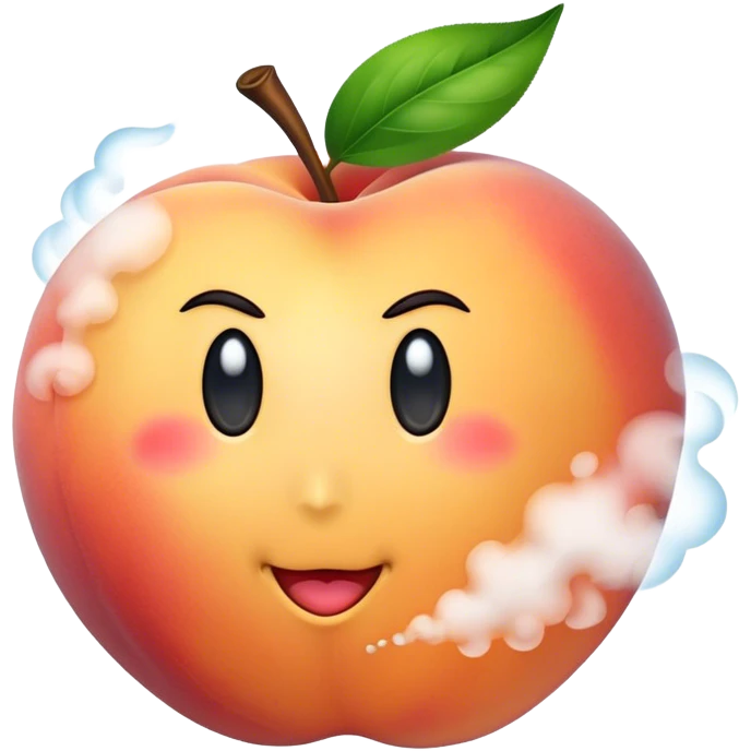 Lots of Steam coming off a peach emoji