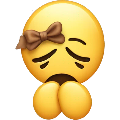 sad emoji with bow emoji