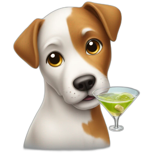 Dog with martini emoji