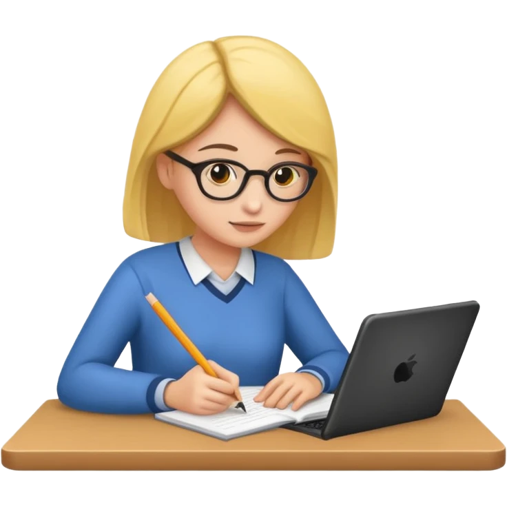 Mujer estudiando emoji
