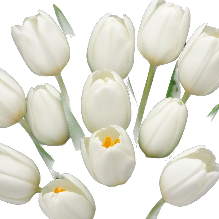 7 white tulips  emoji
