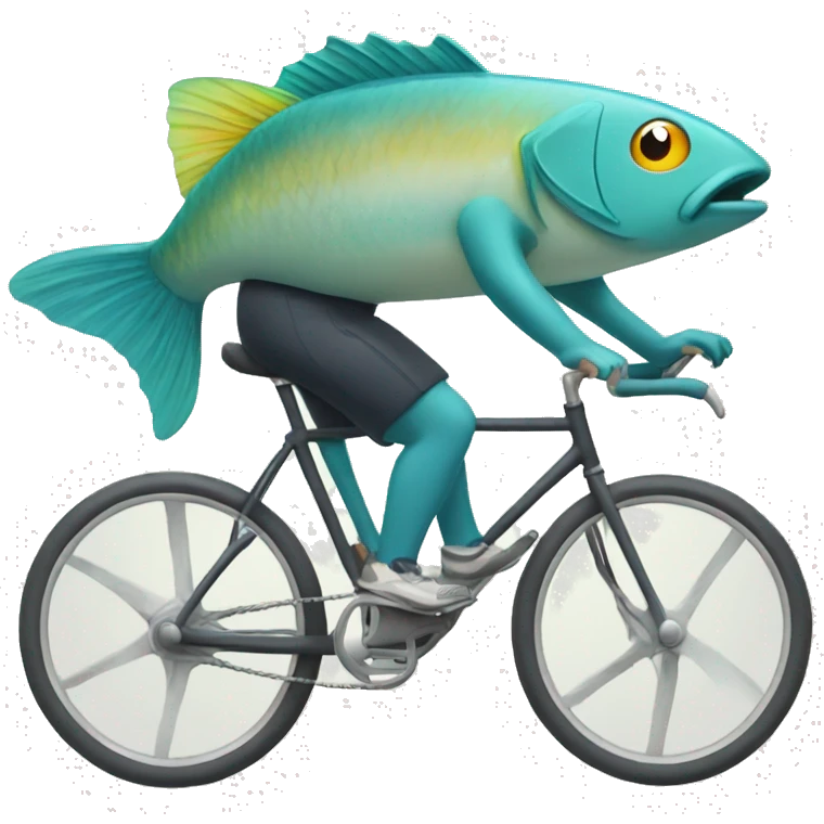Fish riding bike  emoji