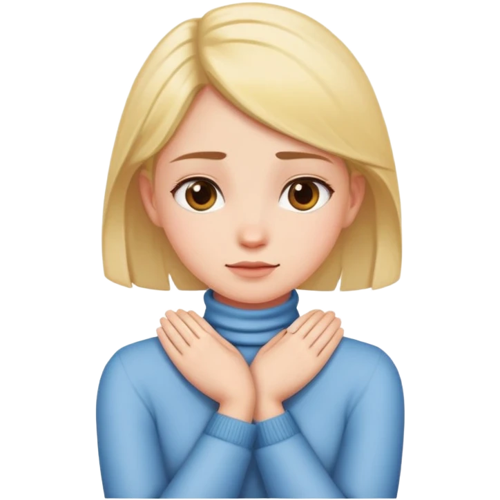Girl crossing hands over neck emoji