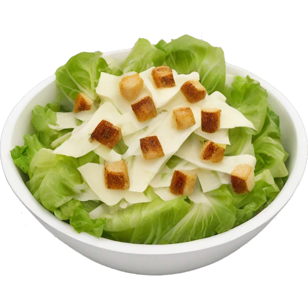 Caesar salad in a white bowl emoji