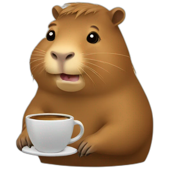 capybara with a cup of coffee emoji