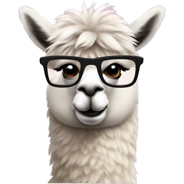Alpaca wearing Black glasses emoji