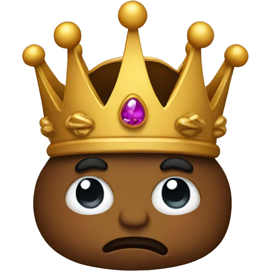 cute poop emoji dressed as a king emoji