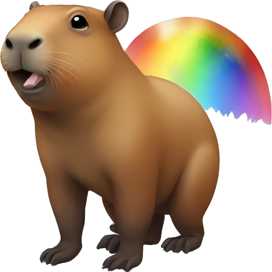 Capibara with Rainbow  emoji