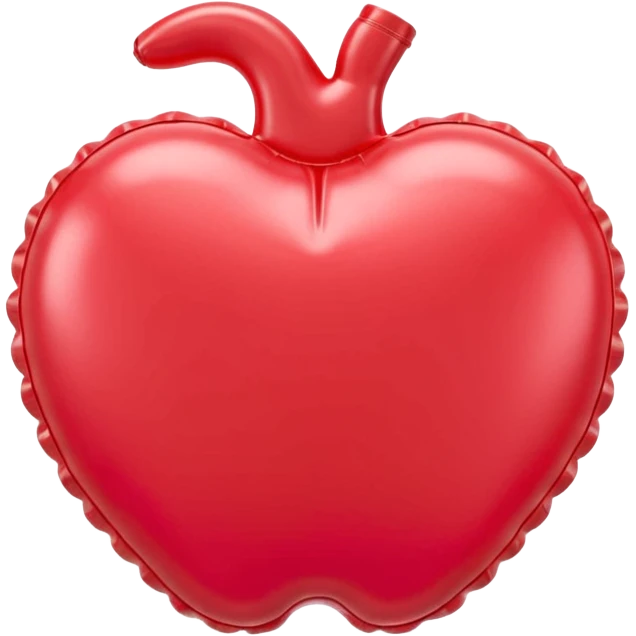 3D render of Whoopee Cushion made of shiny inflatable vinyl, visible seam lines, air valve, highly reflective plastic texture, pool toy aesthetic, Apple emoji style, isolated on white background --v 6.0 emoji