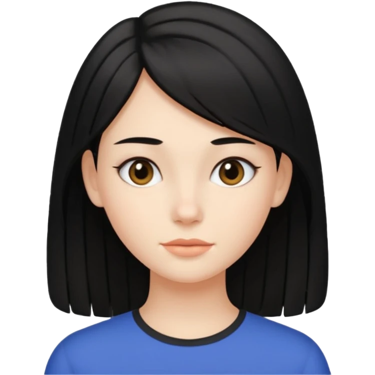 Menina Branca, com cabelo preto e cabelo médio, sem franja emoji