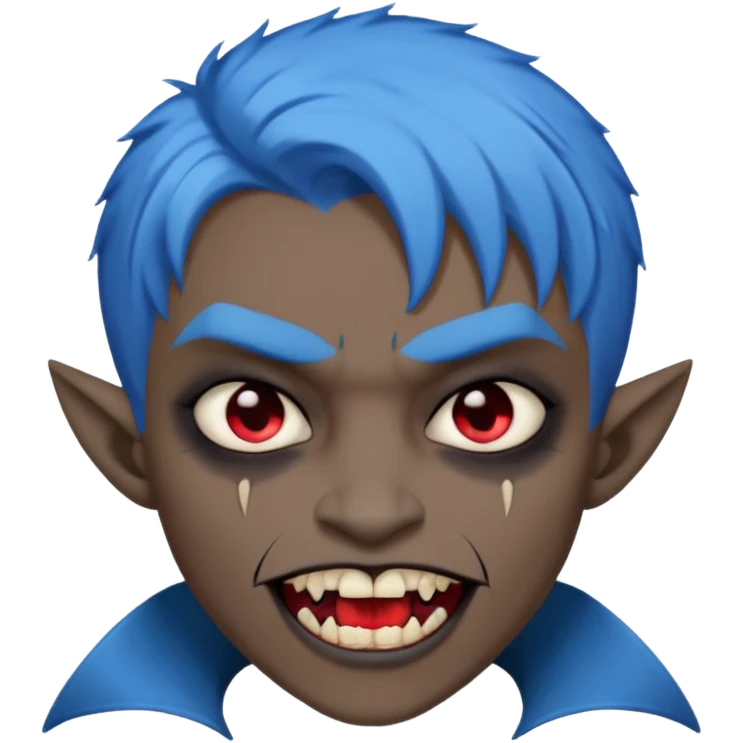 blue haired vampire black boy emoji