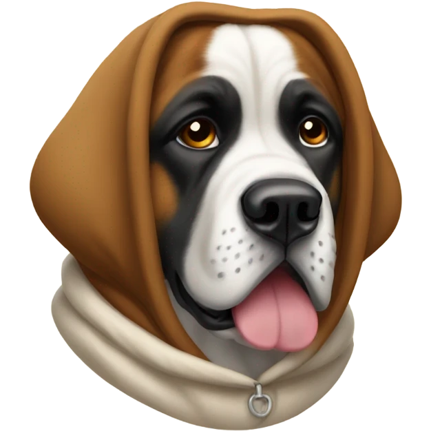 Saint Bernard wearing a hoodie emoji