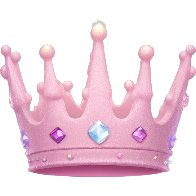 Crown Emoji "A royal pastel pink crown encrusted with unrealistically glowing gemsto-nes, surrounded by sparkles and a faint, magical glow." emoji