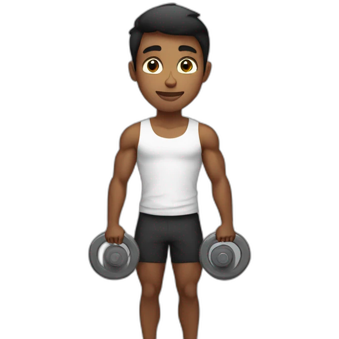 young guy lifting weight emoji