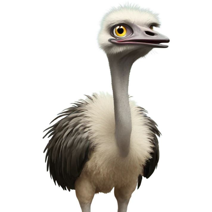 Baffled ostrich emoji