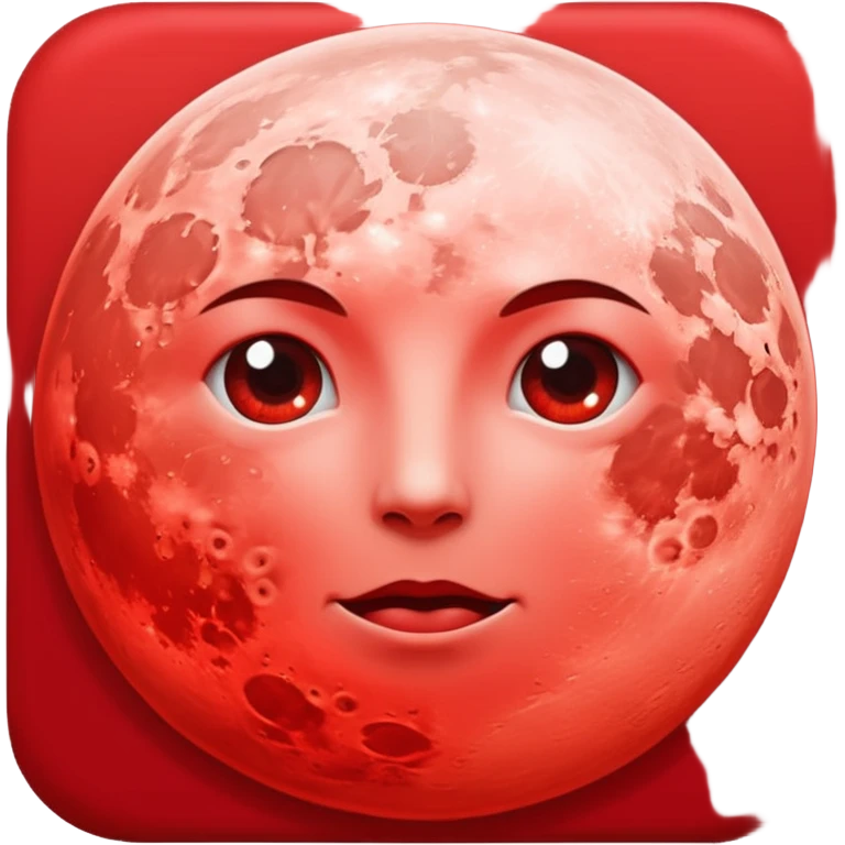 full moon red with glow  emoji