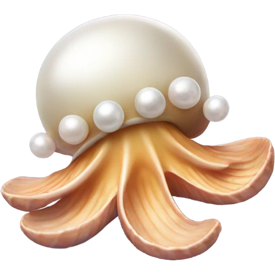 Dancing Clam with a pearl and starfish emoji