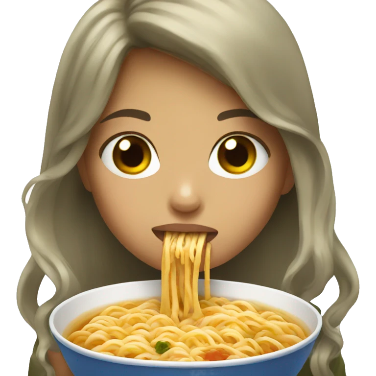 Girl which eat a Ramen emoji