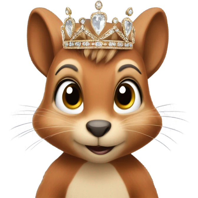 Tuhina as a squirrel wearing a tiara emoji