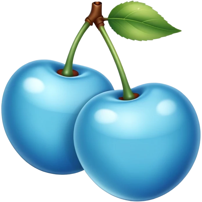 Shiny light blue cherries emoji