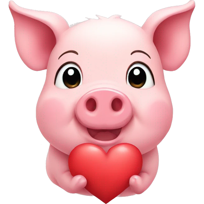 cute pig with a heart emoji