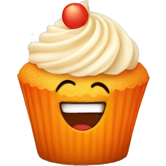 Happy orange cupcake emoji