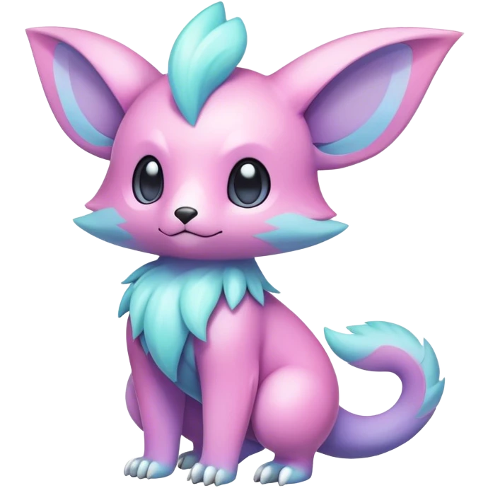 Cute cool colorful pastel fantasy animal hybrid Fakemon full body emoji