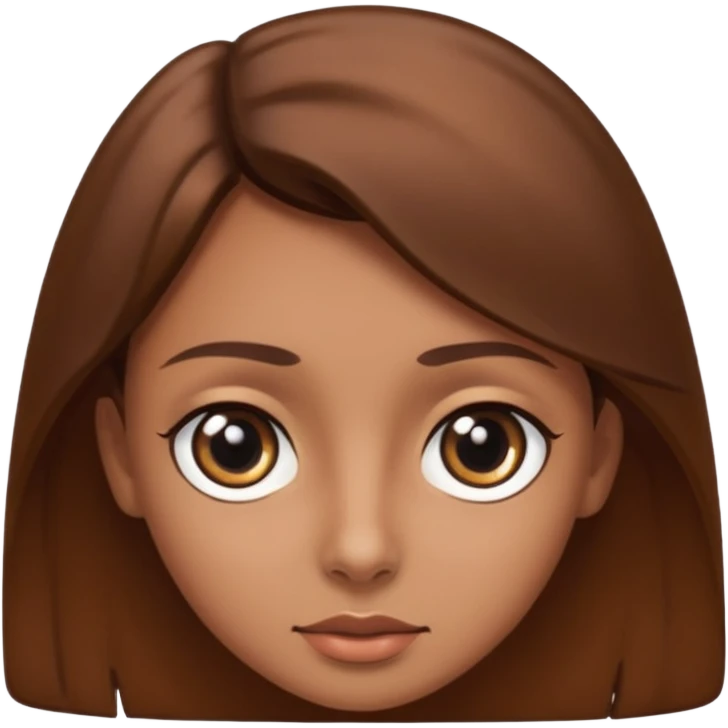 big dark eyes and tanned skin brown hair emoji