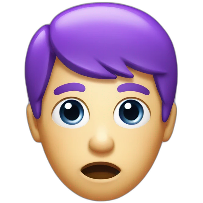 purple surprised head emoji