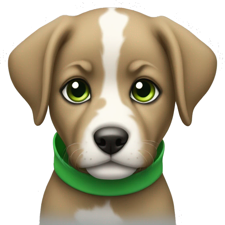very feroce puppy black and green emoji