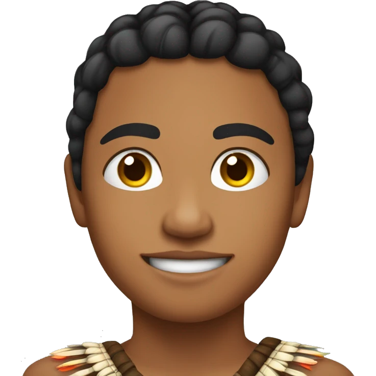 Emoji de un joven indigena con corona emoji