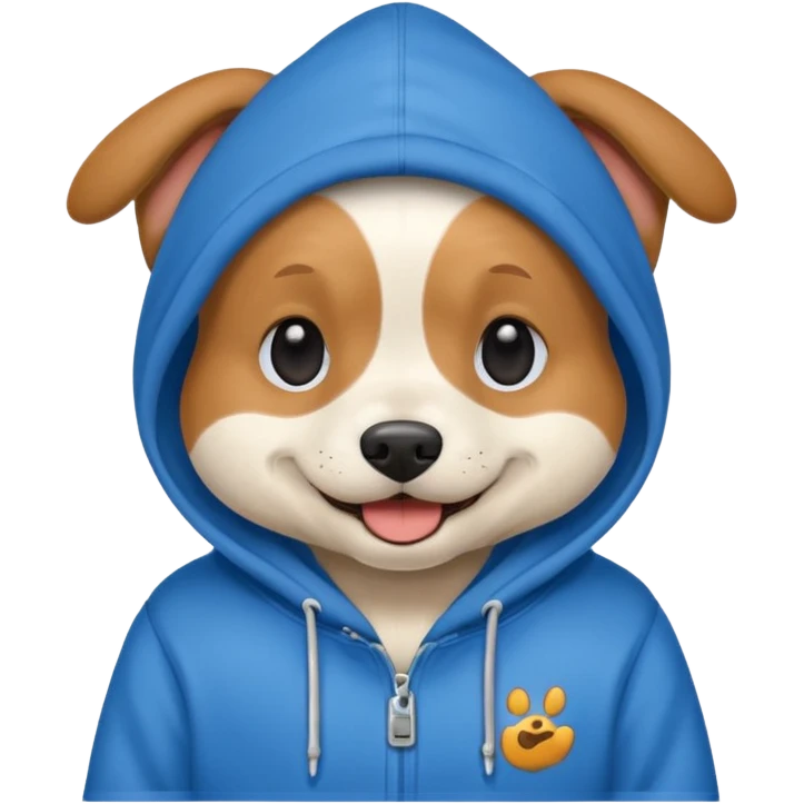 Dog wearing hoodie emoji