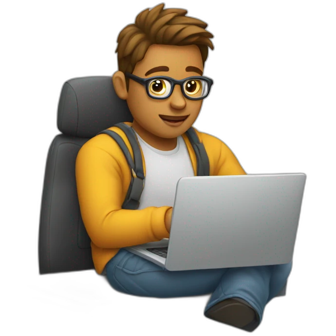 Freelance working on a laptop emoji